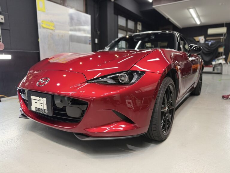 ロードスター(ND型)セラミックコーティングを施工後の左フロント